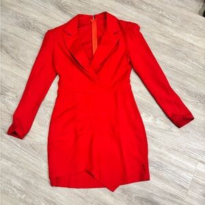 Chic Red Long Sleeve Women's Dress